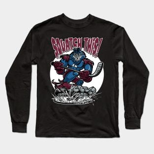 Squatch This Bigfoot Hockey Player Mascot Long Sleeve T-Shirt